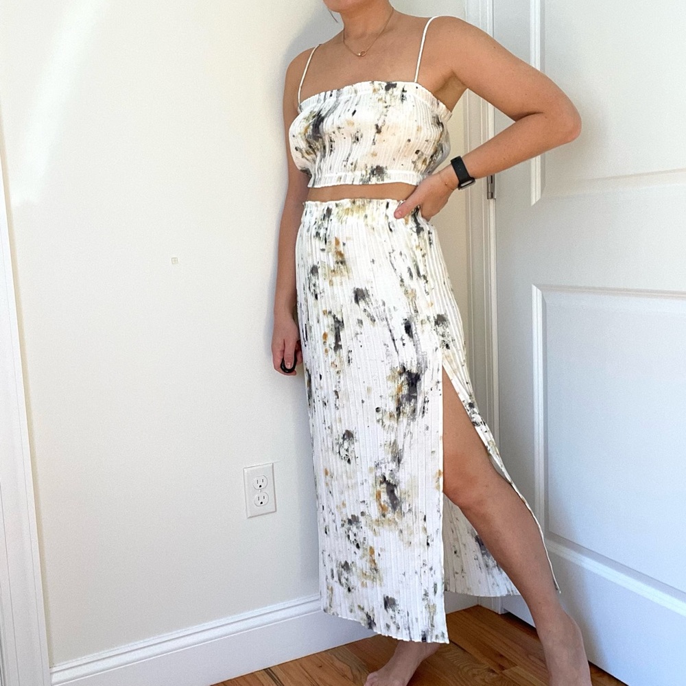 Two Piece Pleated Top & Skirt Set - Picture 1 of 7